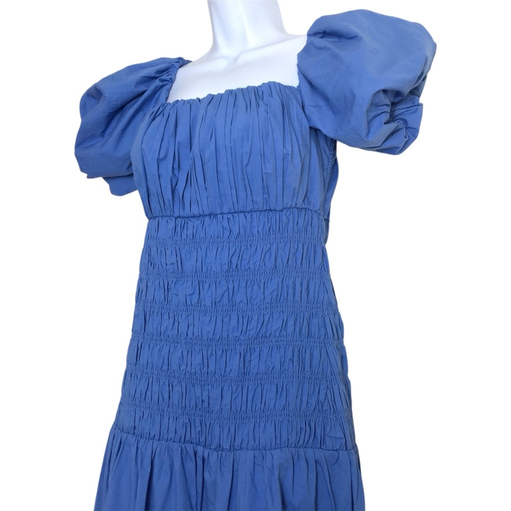 Abercrombie & Fitch Smocked Drop Waist Maxi Dress Puff Sleeve Event Holiday NWT - Picture 5 of 8